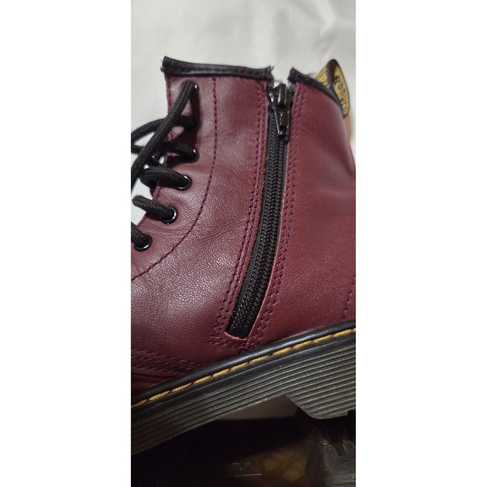 Dr. Martens Boots Big Kids Size 3 Real  Maroon Leather Shoes Air Wair - Picture 9 of 15